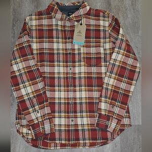 Prana Red and Tan Plaid- Large